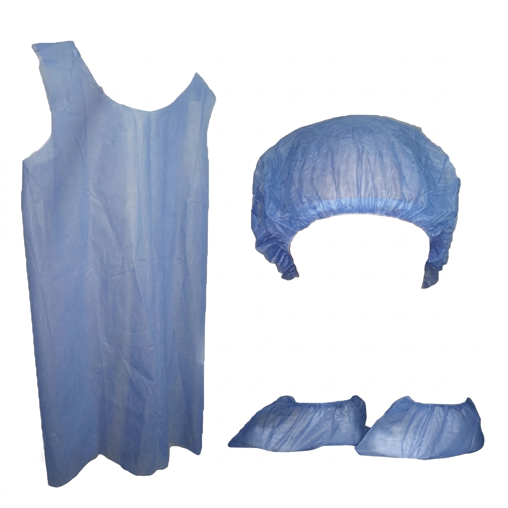 Gemini_Generated_Image_ejb9mbejb9mbejb9 KIT DE PACIENTE (BATA, GORRO, CUBREBOTAS) 40 SMS BULTO X 30 - Imagen 1